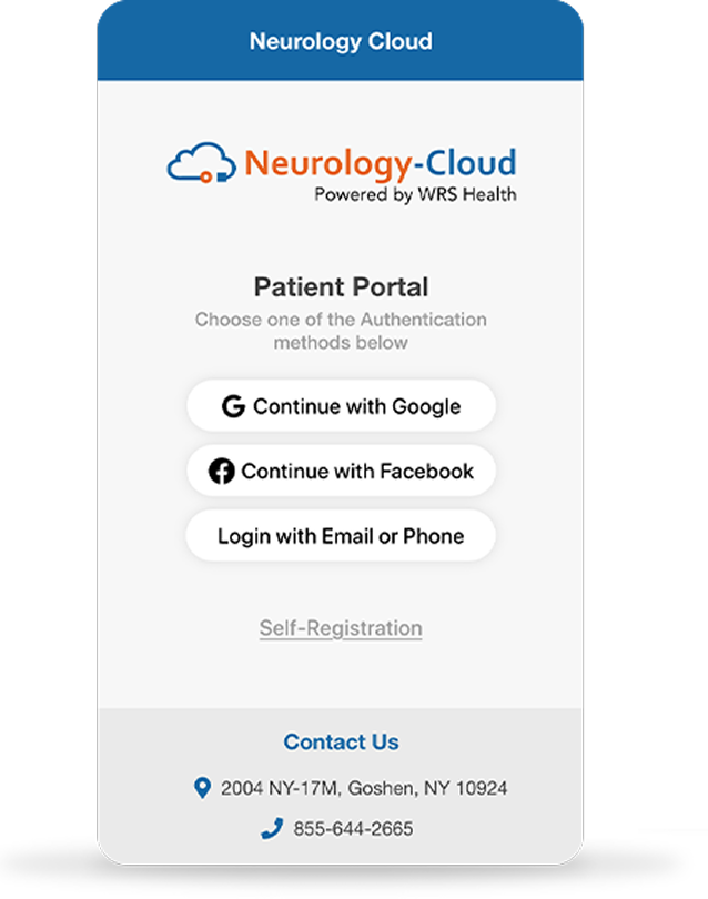 Our Neurology Patient Portal Screen