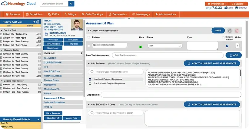 Simplified Charting With Neurology Cloud