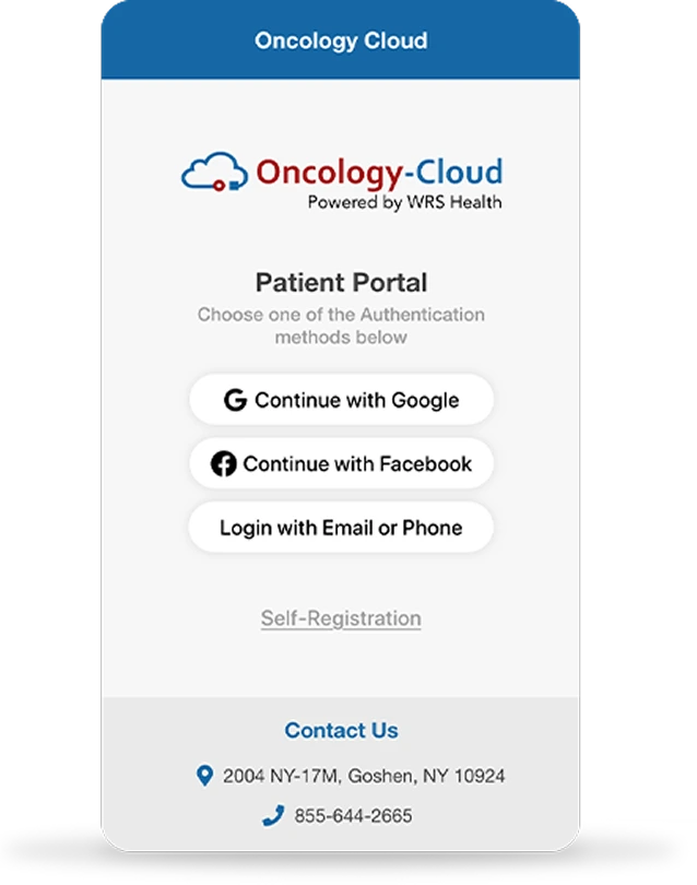Our Oncology Patient Portal Screen