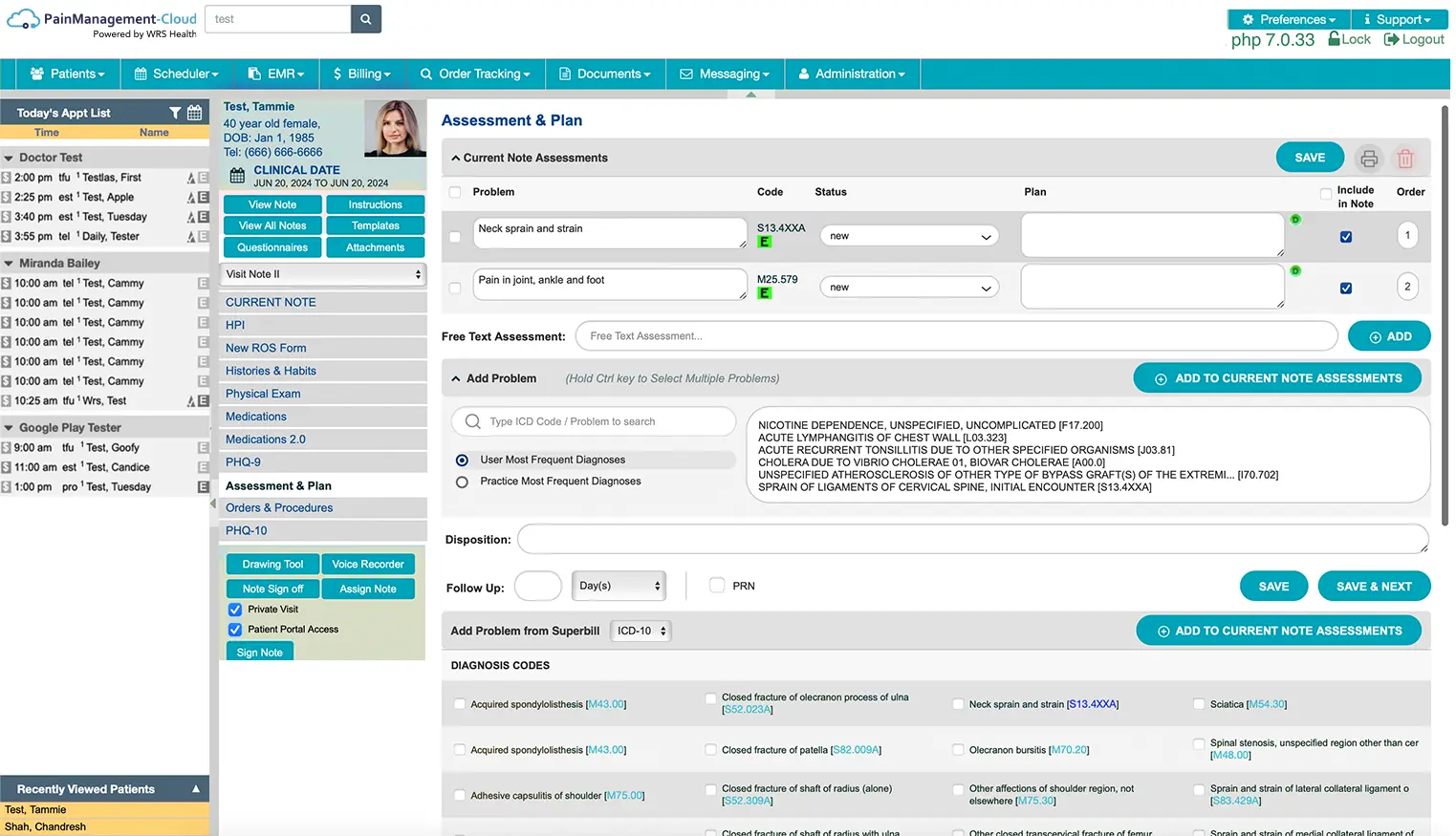 Pain Management Charting
