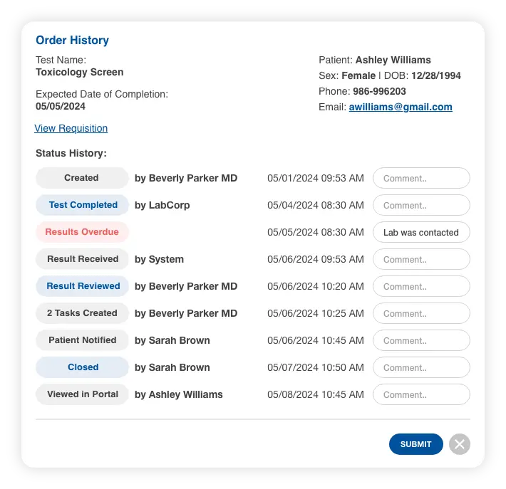 Order Tracking for Imaging and Procedures