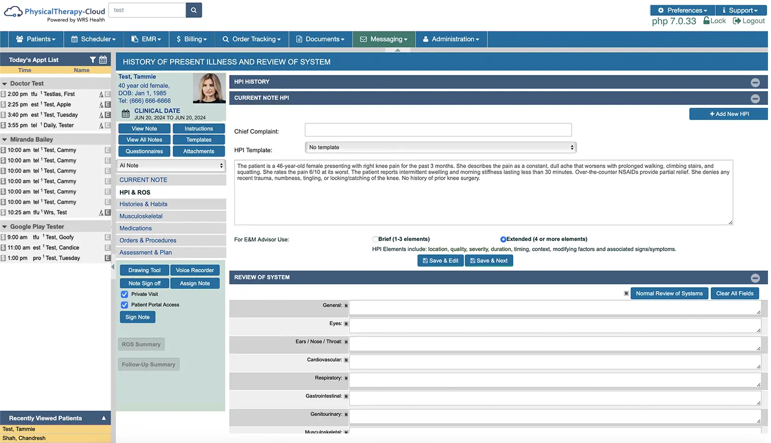 An EHR Designed for Physical Therapy Practices