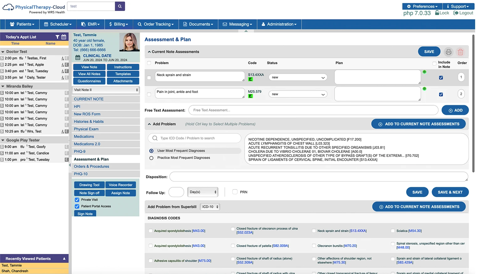 services platform screen