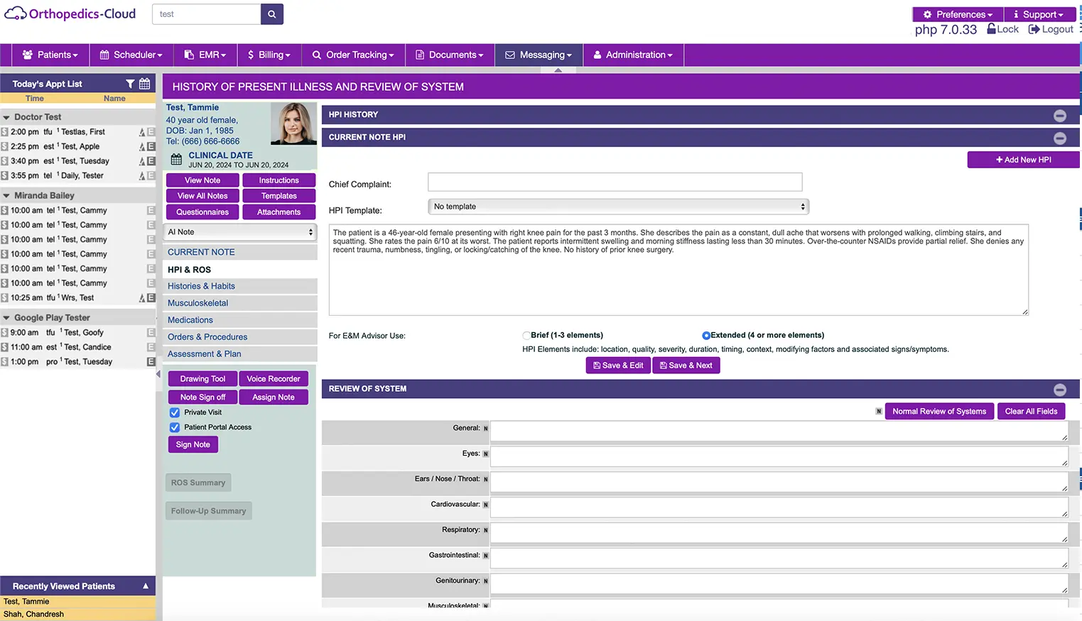 Orthopedics Dashboard